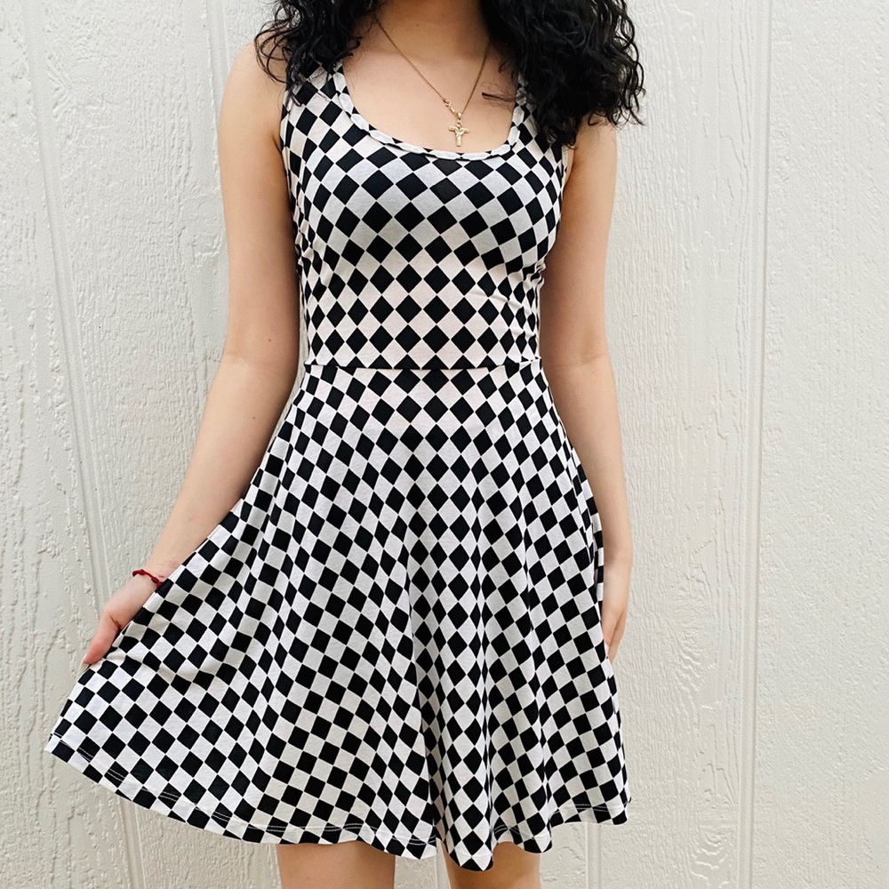 Black & White Checkered Dress